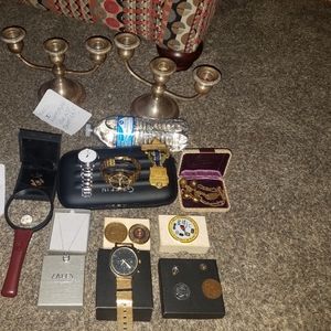 Gold Necklace, Silver, Gold, Watches,Medals